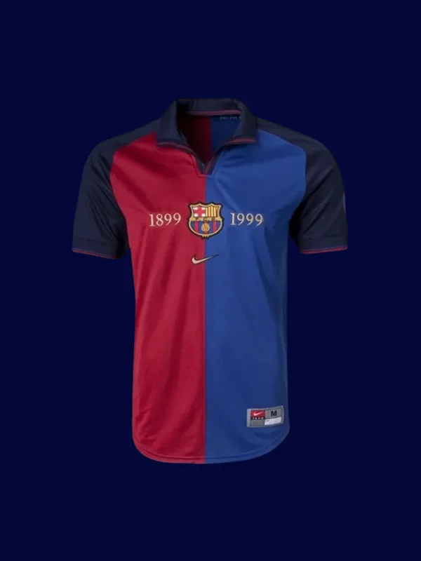 Barcelona 100th Anniversary 1998-99 Retro Home Front limited commemorative jersey