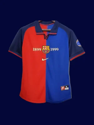 Barcelona 100th Anniversary 1998-99 Retro Home Front limited commemorative jersey