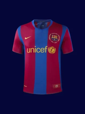 Barcelona 07-08 Retro Home Front iconic stripes era-memory replica jersey