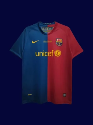 Barcelona 08-09 Retro Home Front replica traditional visual fit jersey