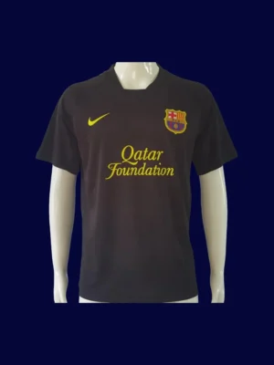 Barcelona 11-12 Black Retro Away Front stylish black replica jersey
