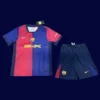 Barcelona Home Kids kits 24/25 Fans Version1 - kfcool.com Barcelona 24-25 Home Kids Kits Fans Version Front