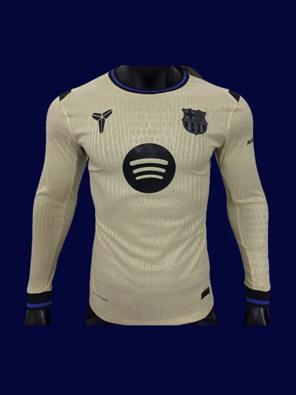 Barcelona 2526 Away Long Sleeve Player Front reinforced cuffs match play style