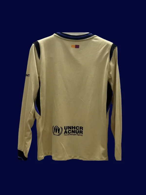 Barcelona 2526 Away Long Sleeve Fans Back flat washable number info