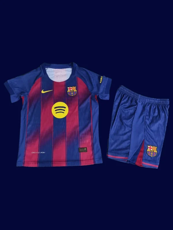 Barcelona Home Kids kits 25/26 Player Version1 - kfcool.com Barcelona 2526 Home Kids Player Front comfortable kids football kit