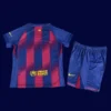 Barcelona Home Kids kits 25/26 Player Version2 - kfcool.com Barcelona 2526 Home Kids Player Back youth number safe stitching