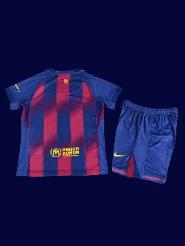 Barcelona Home Kids kits 25/26 Player Version2 - kfcool.com Barcelona 2526 Home Kids Player Back youth number safe stitching