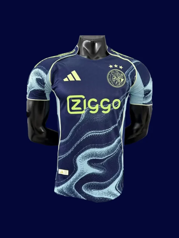 Ajax 25/26 away player jersey front, elite match navy kit