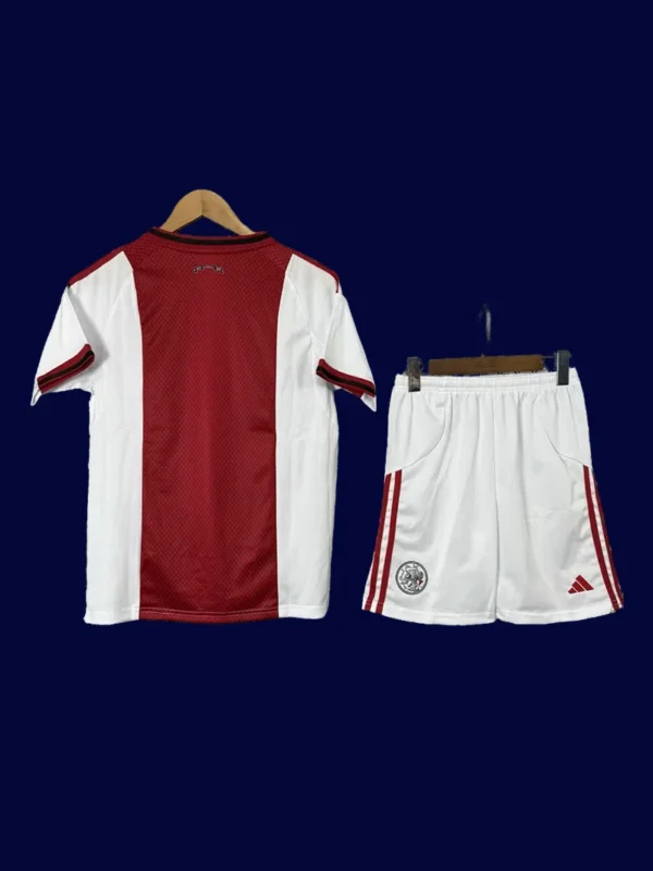 Ajax 25/26 home kids kit player version back, youth match rear