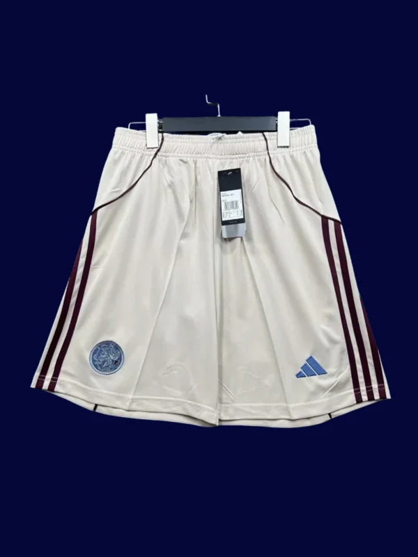 Ajax 25/26 third white shorts fans front, supporter match shorts
