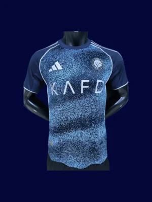 Al Nassr 25/26 away player jersey front, elite blue match kit
