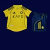 Al Nassr 25/26 home kids kit player front, youth pro match set
