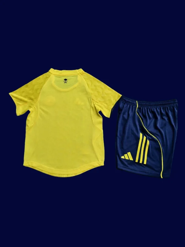 Al Nassr 25/26 home kids kit player back, youth match rear