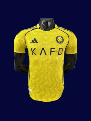 Al Nassr 25/26 home player jersey front, elite yellow match kit