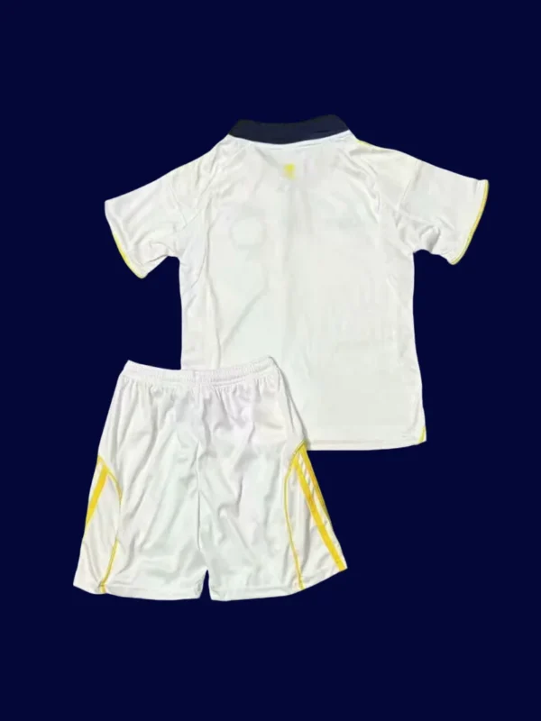 Al Nassr 25/26 third white kids fans kit back, youth supporter rear