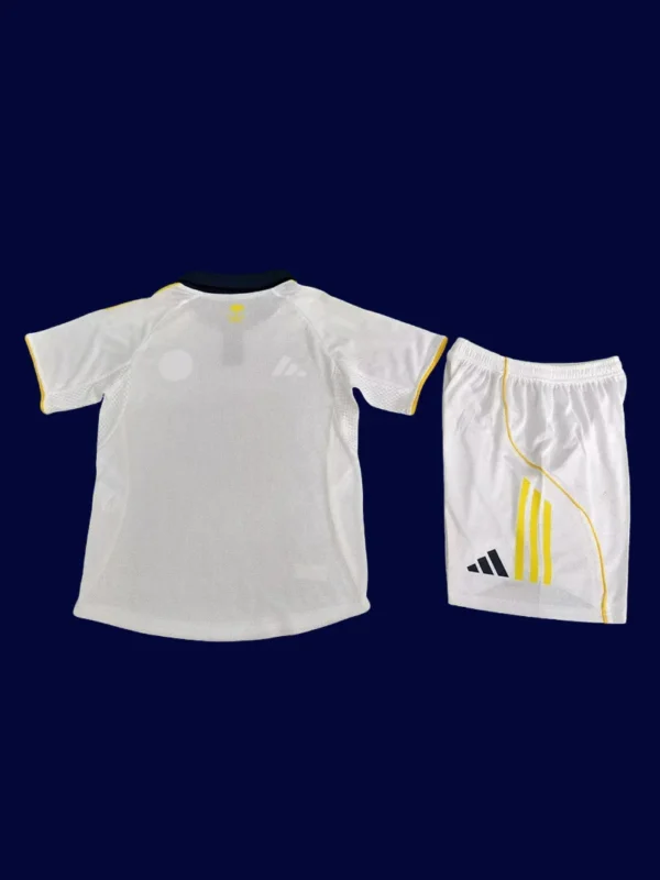 Al Nassr 25/26 third white kids player kit back, youth pro rear