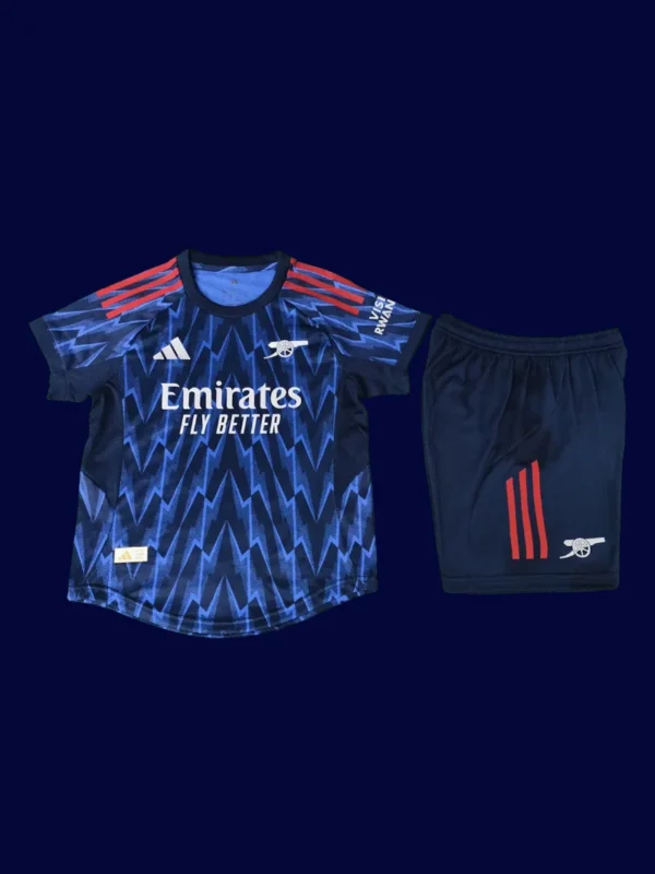 rsenal away blue player jersey front 25/26 breathable tech fabric