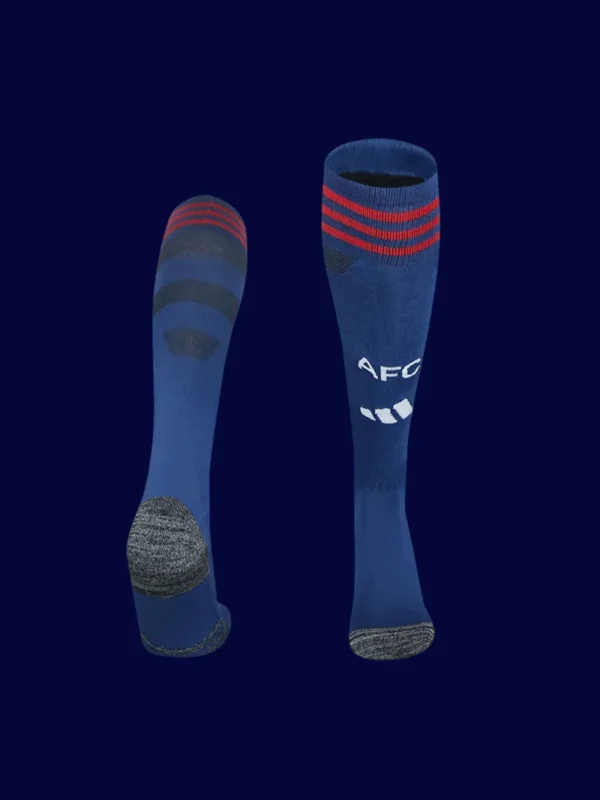 Arsenal away sock 25/26 front blue support breathable