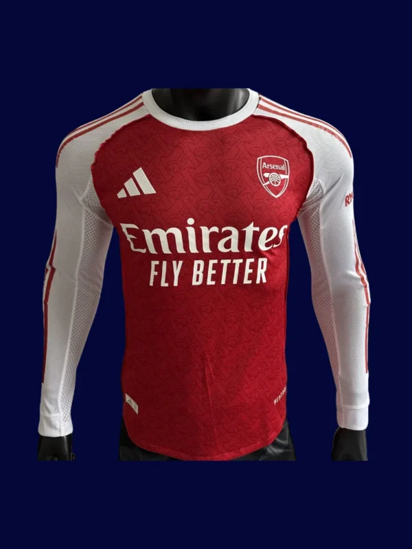 Arsenal 25/26 player long-sleeve home red jersey front wrinkle-resistant warm