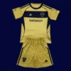 Boca Juniors 25/26 away kids fans kit front, youth supporter white set