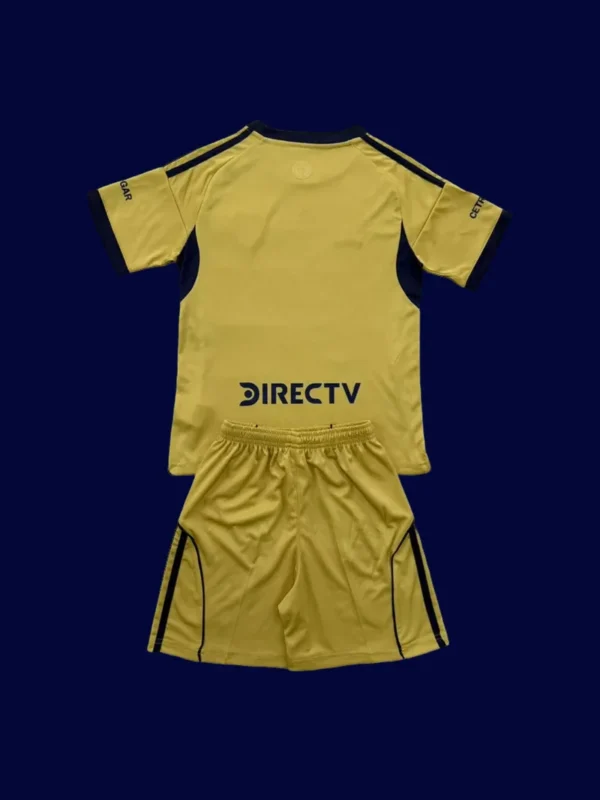 Boca Juniors 25/26 away kids fans kit back, youth supporter rear