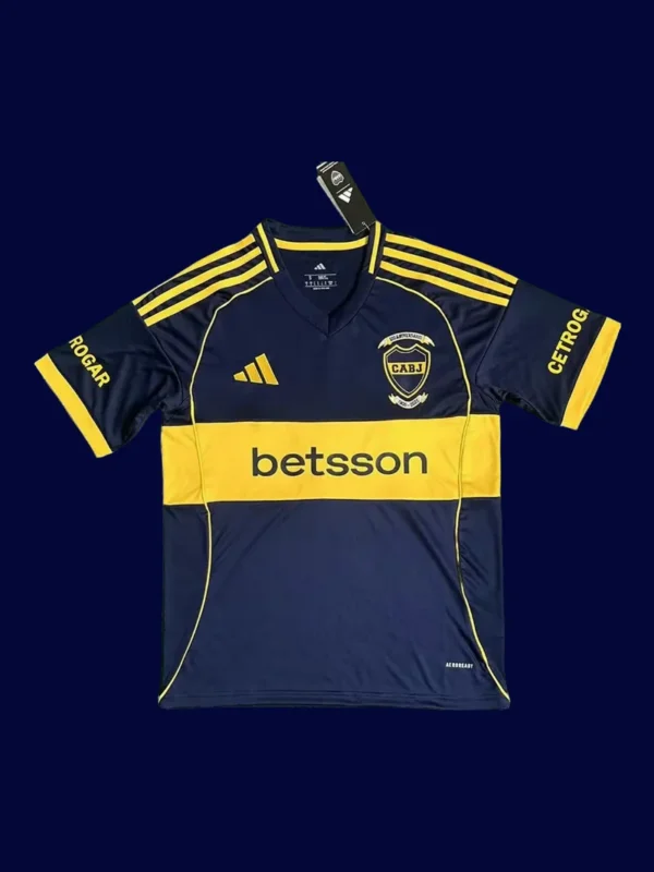 Boca Juniors 25/26 home fans jersey front, supporter blue-yellow edition