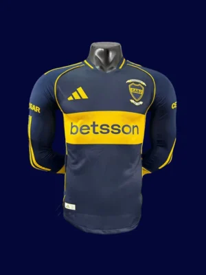 Boca Juniors 25/26 home long sleeve player jersey front, pro LS kit