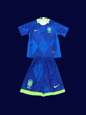 Brazil 25/26 Kids Away Blue Jersey Fans Version - Front | Youth Away Shirt