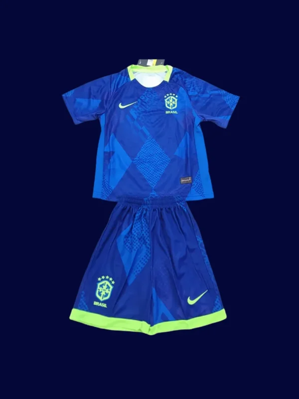 Brazil 25/26 Kids Away Blue Jersey Fans Version - Front | Youth Away Shirt