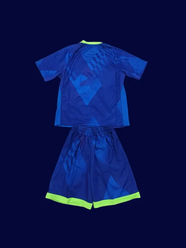 Brazil 25/26 Kids Away Blue Jersey Fans Version - Back | Kids Number Block