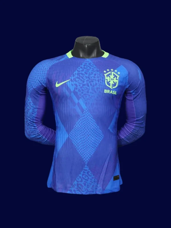 Brazil 25/26 Away Blue LS Jersey Player Version - Front | Pro Long Sleeve Away