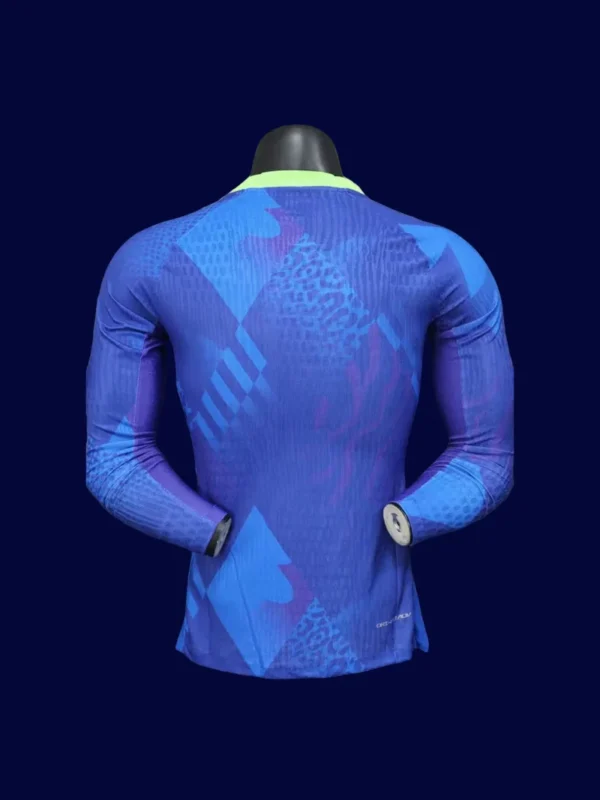 Brazil 25/26 Away Blue LS Jersey Player Version - Back | LS Performance Rear