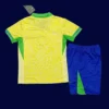 Brazil 24/25 Kids Home Yellow Jersey Fans Version - Back | Kids Replica Rear