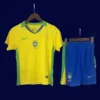 Brazil 25/26 Kids Home Yellow Jersey Fans Version - Front | Youth Home Kit
