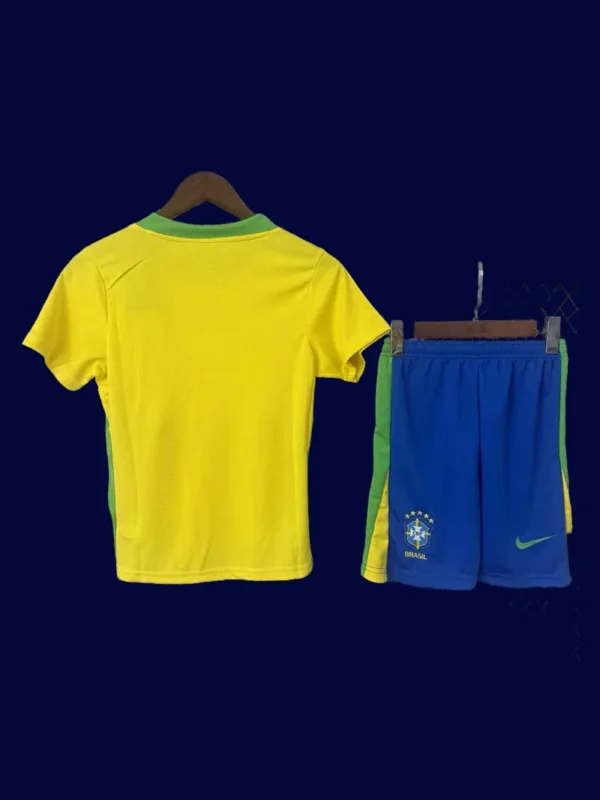 Brazil 25/26 Kids Home Yellow Jersey Fans Version - Back | Youth Number Area