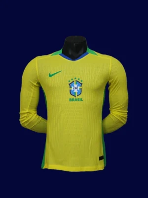 Brazil 25/26 Home Yellow LS Jersey Player Version - Front | Pro Long Sleeve