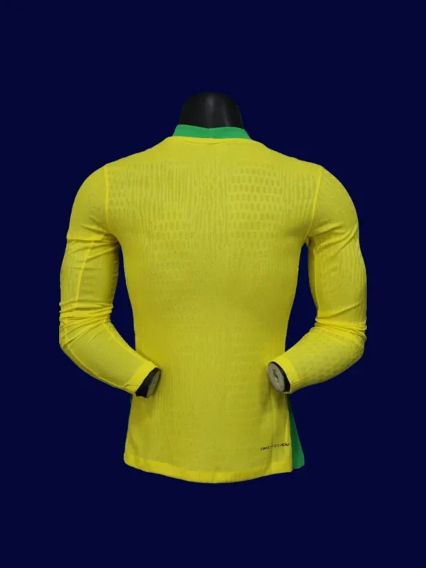 Brazil 25/26 Home Yellow LS Jersey Player Version - Back | LS Pro Rear