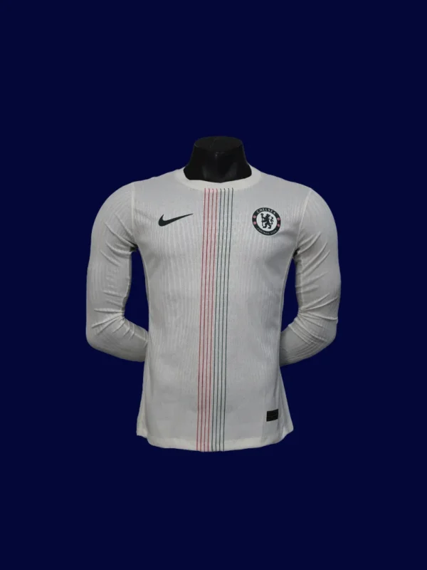 Chelsea 25/26 Away Long Sleeve Front Player Version white jersey
