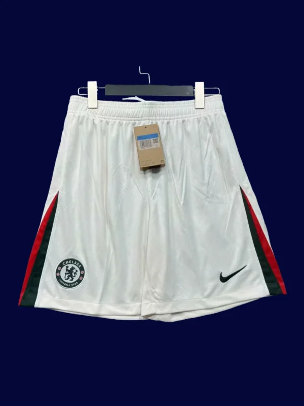 Chelsea 25/26 Away Shorts Front white athletic shorts