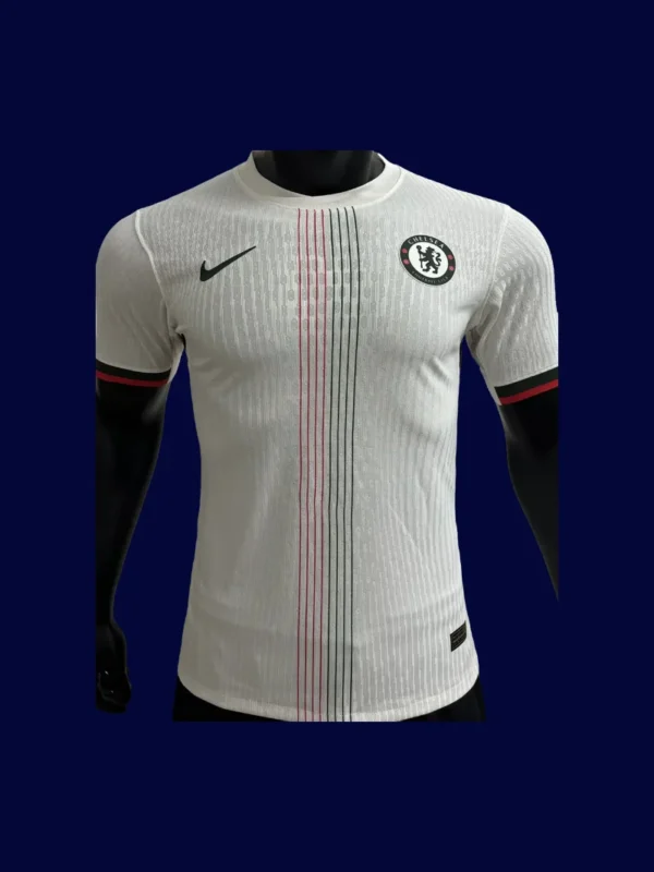 Chelsea 25/26 Away Front Player Version white jersey crest