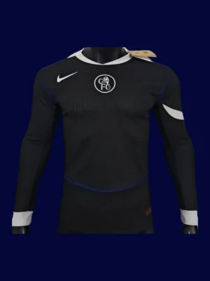 Chelsea 25/26 Third Long Sleeve Front Player Version black long-sleeve jersey