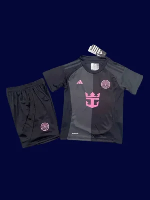 Inter Miami 2526 Away Kids Fans Kit Front | Youth Supporter Black Set