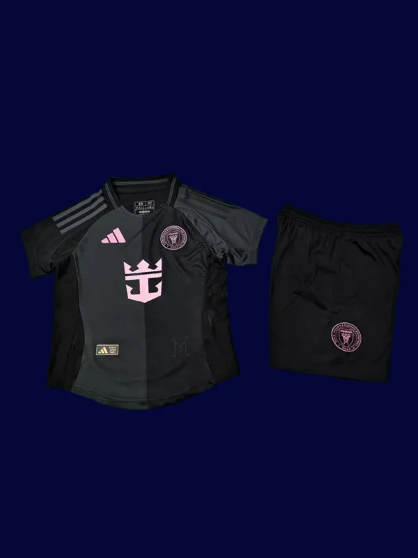 Inter Miami 2526 Away Kids Player Kit Front | Youth Match Dark Set