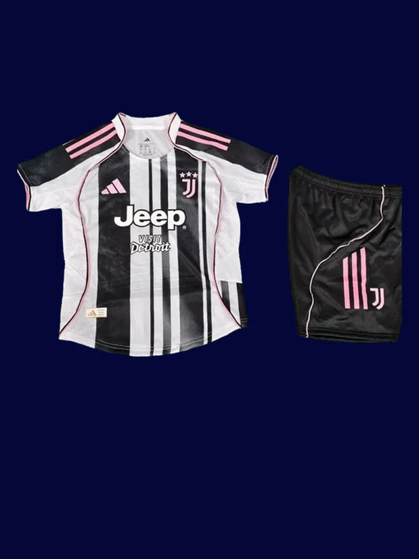 Juventus Home Kids kits 2526 Player Version1 - kfcool.com Juventus 2526 Kids Home Player Front kids breathable jersey