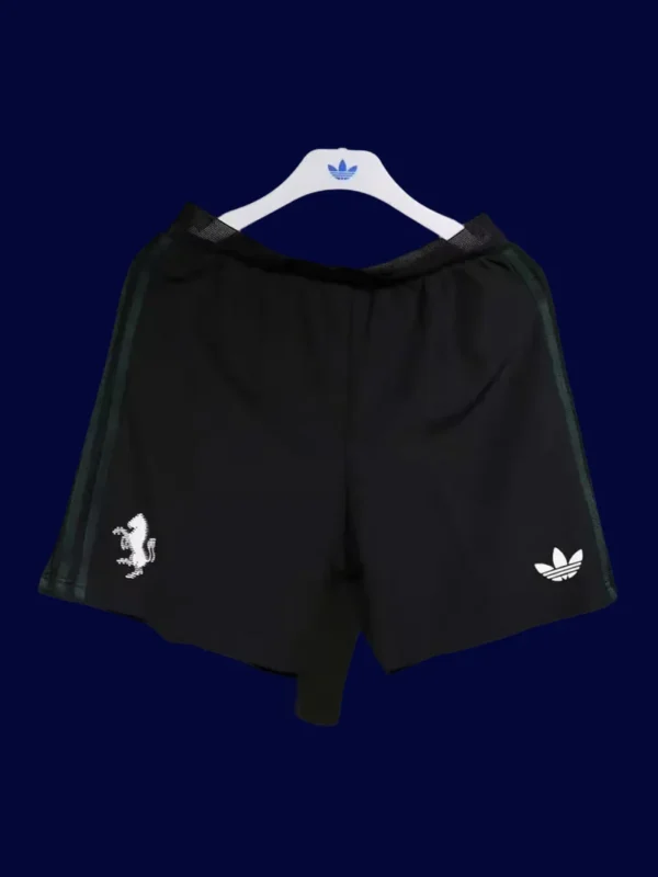 Juventus Third Black Shorts Pants 2526 Player Version1 - KFCool – Football Jerseys & Soccer Kits Store Juventus 2526 Third Black Player Shorts Front lightweight sweat-resistant shorts