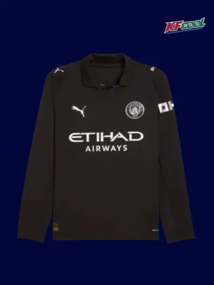 Man City 25/26 Away Black Long Sleeve Fans Jersey Front