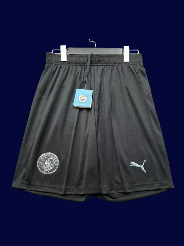 Man City 25/26 Away Black Shorts Front Image