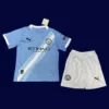 Manchester City Home Blue Kids Kits 2526 1 - KFCool – Football Jerseys & Soccer Kits Store Man City 25/26 Home Kids Blue Kit Front Image