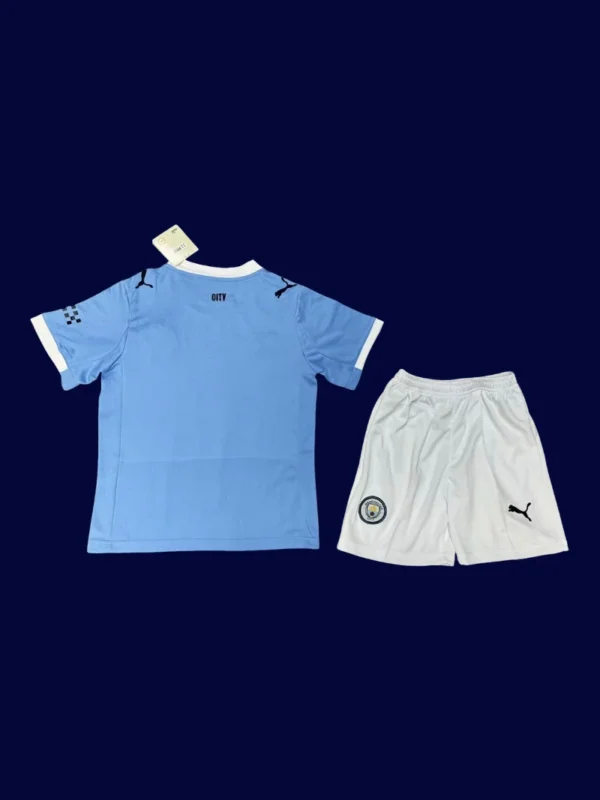 Manchester City Home Blue Kids Kits 2526 2 - KFCool – Football Jerseys & Soccer Kits Store Man City 25/26 Home Kids Kit Back Photo