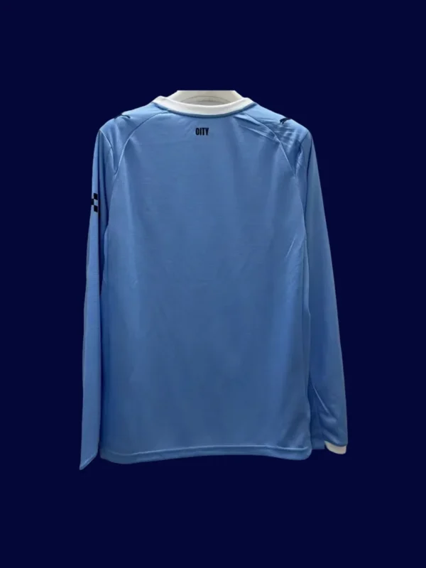 Man City 25/26 Home Long Sleeve Fans Jersey Back Display